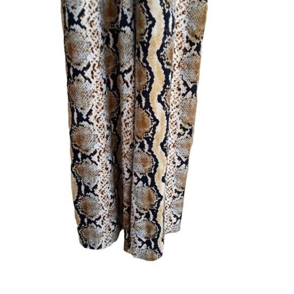 Polly & Esther Jumper Retro 70's Sleeveless V-neck Wide Flare Leg Snake Sz XS - Picture 8 of 12